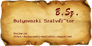 Bulyovszki Szalvátor névjegykártya